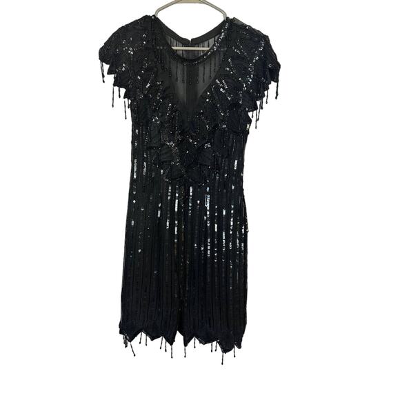 Vintage Silk Beaded Dress - Picture 1 of 9